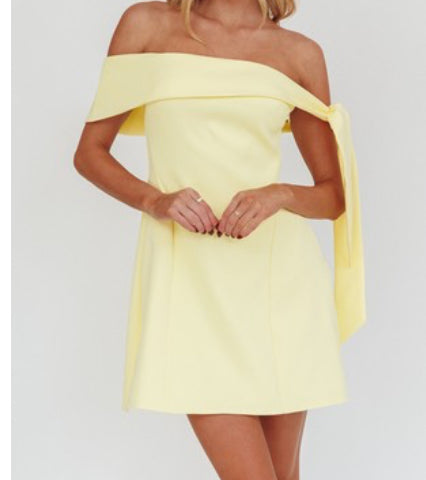 Off Shoulder Tie Mini Dress