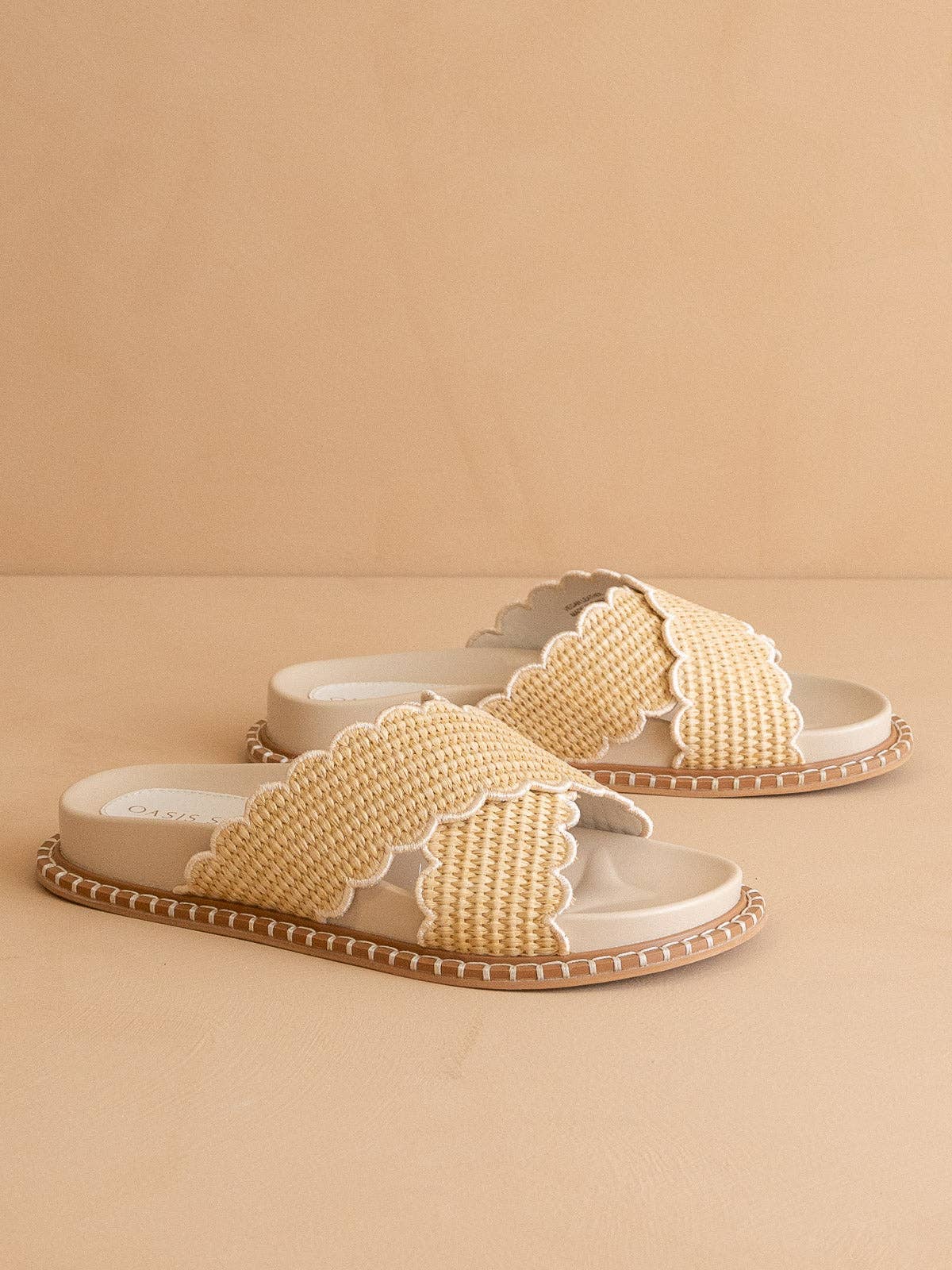 Fabby Raffia Slide